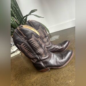 BOULET MEN’S Brown Leather Cowboy Boots